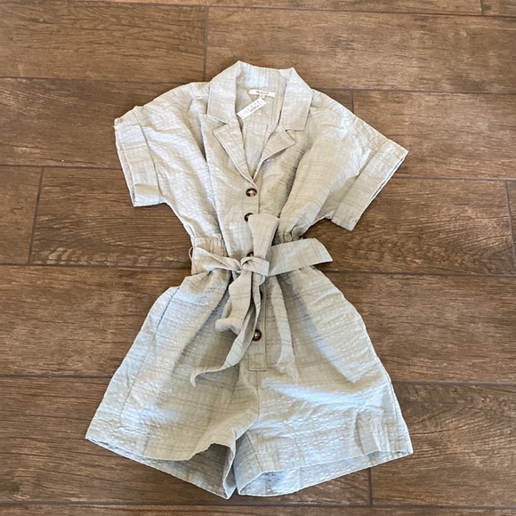 Madewell Seersucker Camp Romper XS Nf853 - Picture 4 of 5